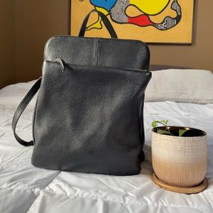 MADE IN ITALY LEATHER BACKPACK CONVERTIBLE